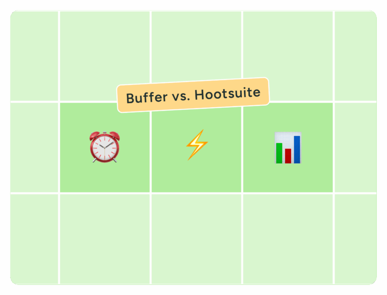 Buffer dashboard showing Instagram post scheduling interface with preview of a desk tour Reel and hashtags in caption field.