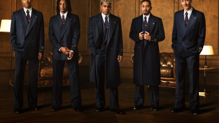 The FC Barcelona men's team dressed in Amiri.