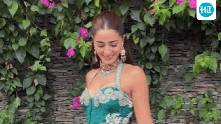 Ananya Panday’s green Bhumika Sharma lehenga is a masterclass in festive elegance