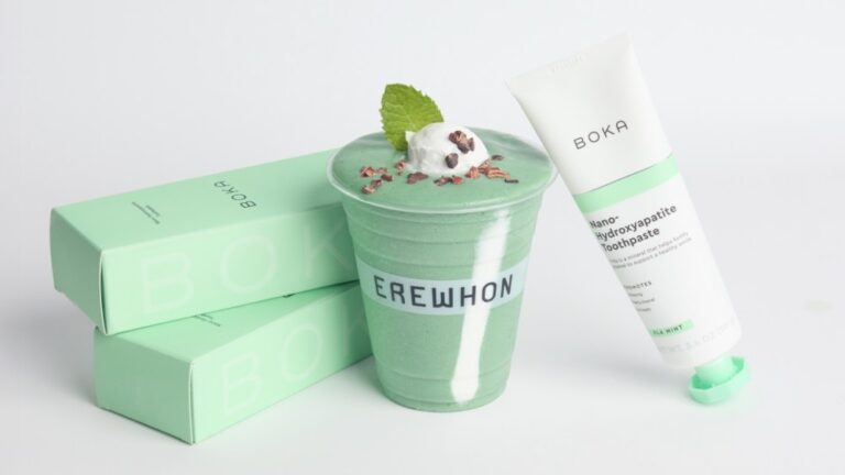 Erewhon Partners With Boka on a Toothpaste-inspired Smoothie Erewhon x Boka toothpast-inspired smoothie collaboration.