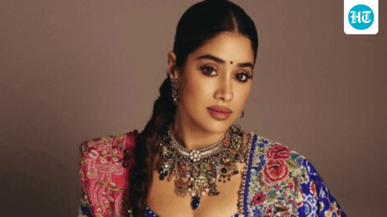 Janhvi Kapoor dons gorgeous Gujarati-patterned blue lehenga for friend’s wedding. Check photos Janhvi Kapoor dons gorgeous Gujarati-patterned blue lehenga for friend’s wedding. Check photos